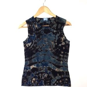 TSE Tie Dye Water color Sleeveless Knit Top - XS